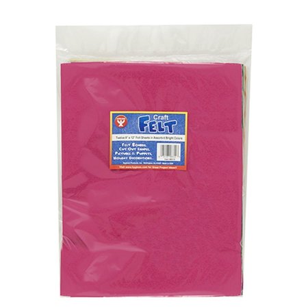 HYGLOSS PRODUCTS Hygloss Products  Inc. HYG8312 Felt Sheets 12 Shts 9X12 Asstd HYG8312